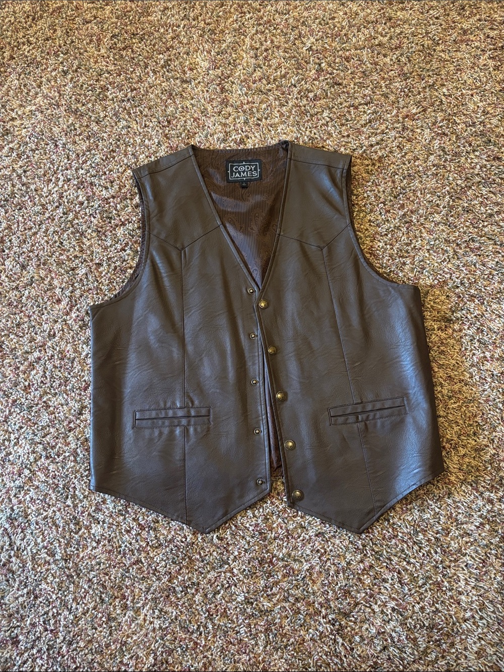Brown Leather Vest - Men